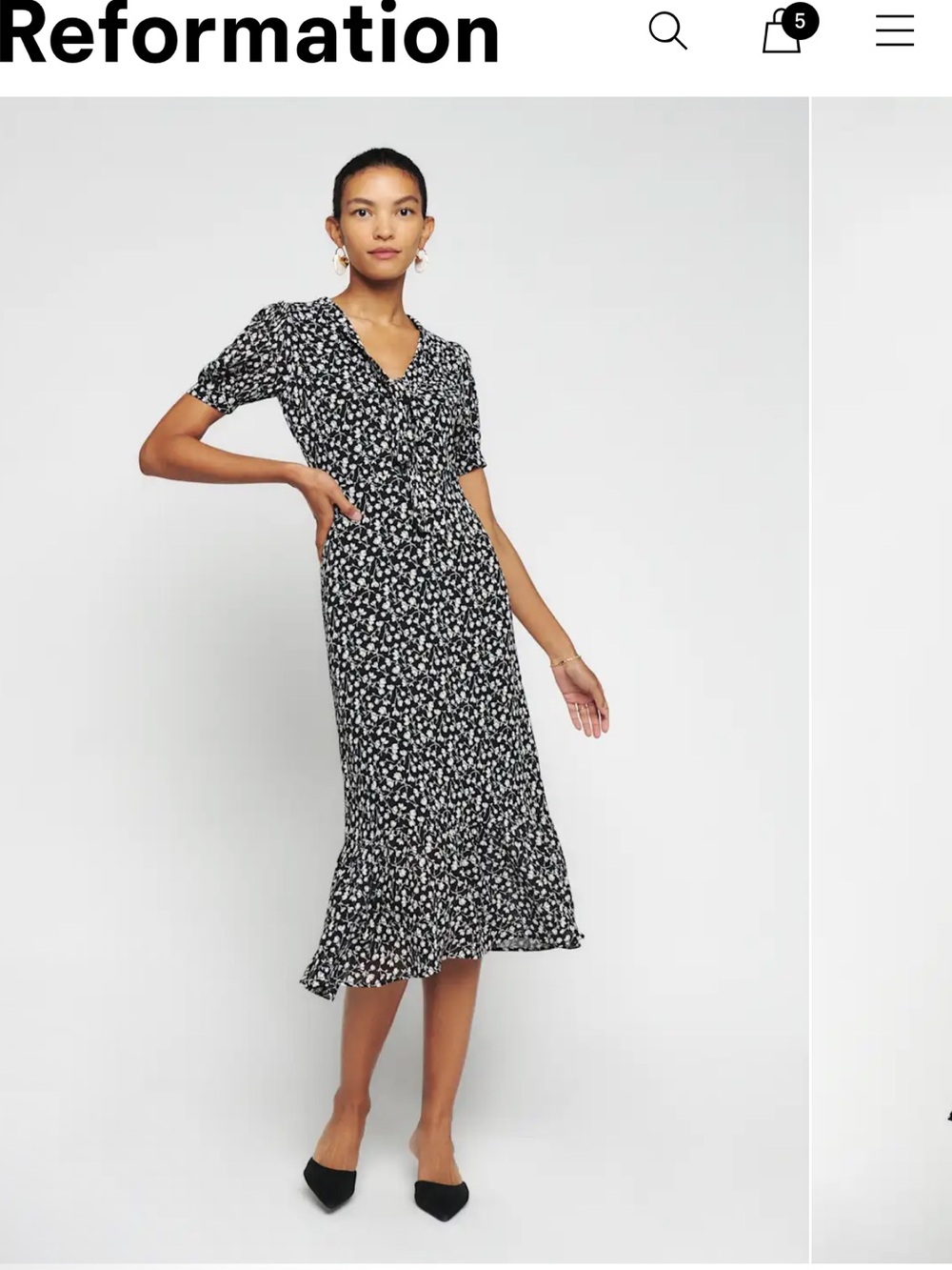 Reformation Reeds Dress Maria - Size 6 - Picture 4 of 5